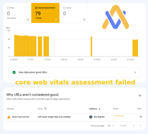 core web vitals assessment failed