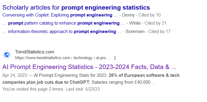 key results for prompt engineering statistics